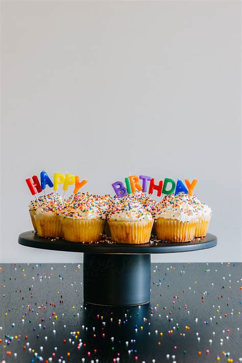 Happy Birthday Cupcakes By Stocksy Contributor Jen Grantham Stocksy