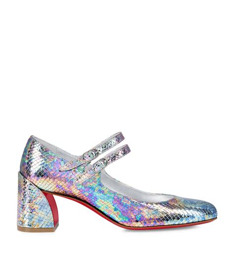 Womens Christian Louboutin Multi Miss Jane Leather Mary Jane Pumps