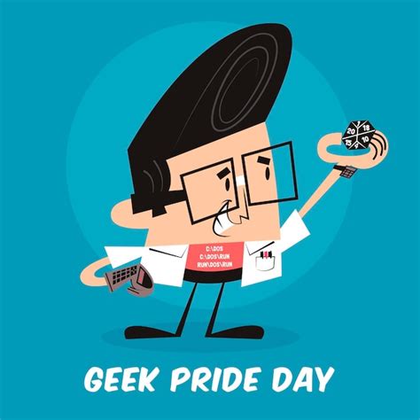 Free Vector Cartoon Geek Pride Day Illustration