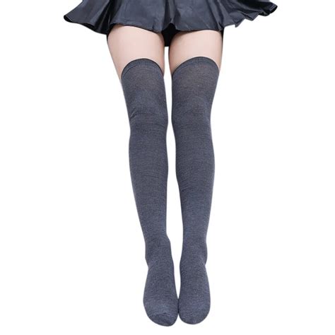 Pair Fashion Thigh High Over Knee High Socks Girls Womens New Cotton Thigh High Over The Knee