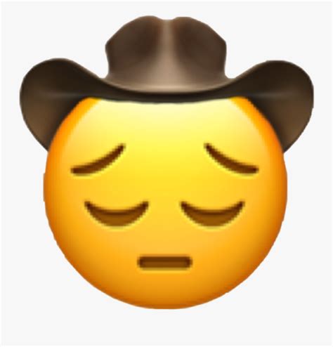 Transparent Pensive Clipart Sad Cowboy Emoji Free Transparent