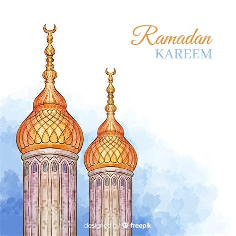 Premium Vector Watercolor Ramadán Background