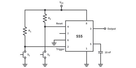 555 Timer 3 Bistable Multivibrator Configuration Circuitbread
