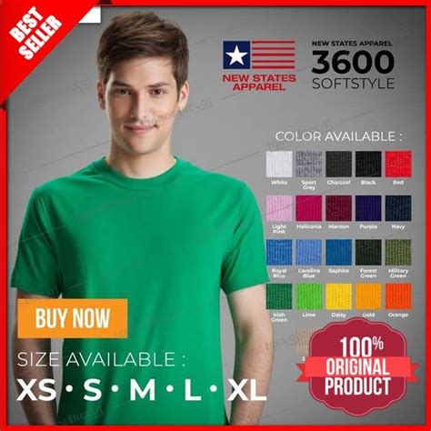 Sering melihat orang pamer polosan xl? Baju Kaos Pria Polosan New States Apparel 3600 Softstyle ...