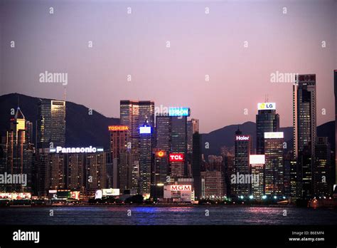 China Hong Kong Causeway Bay Skyline At Dusk Stock Photo Alamy