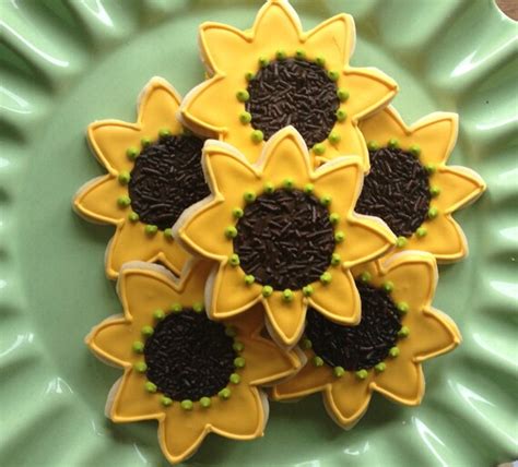 Sunny Sunflower Sugar Cookies By Notbettycookies On Etsy