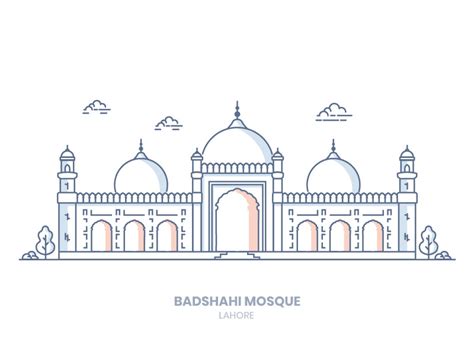 How To Draw Badshahi Mosque Step By Step Easy Badshah