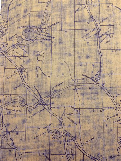 1917 Map Of Montgomery Lake Halfway Brook