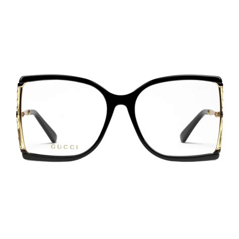 gucci square frame acetate and metal sunglasses black gold gucci eyewear avvenice