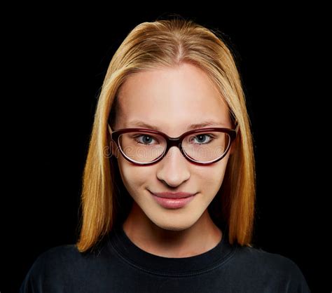 Young Woman With Nerd Glasses Stock Photo Image Of Beautiful Beauty