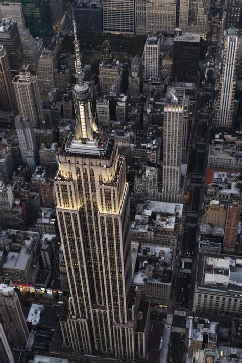 Aerial View Of The Empire State Building In New York City Manhattan