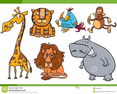 Animals Cartoon Characters Set Stock Vector - Illustration of funny