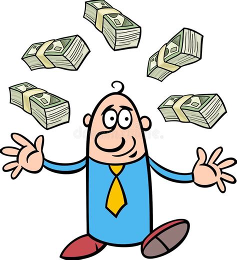 Happy Rich Businessman Cartoon Stock Vector Illustration Of Wealth