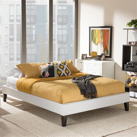 We have done the research and to each metal bed frame we are adding specific technical data, pros generally, the metal bed frame is box spring replacement. Baxton Studio Lancashire King Faux Leather Upholstered Bed ...