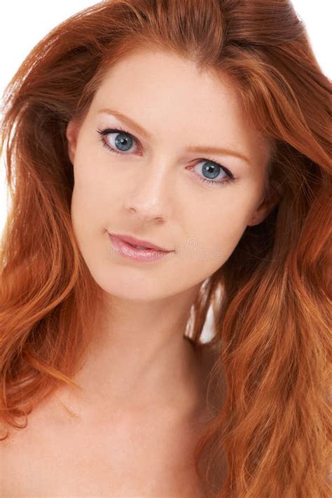 Perfection Personified Pretty Red Headed Woman With Amazing Skin Looking Engagingly At The