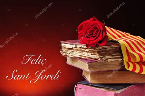 Libros Rosa Roja Y El Texto Felic Sant Jordi Happy Saint Georg
