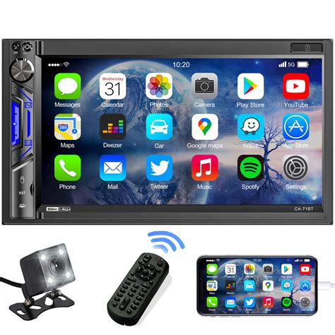 buy double din car stereo receiver 7 inch hd touchscreen car audio with bluetooth lcd
