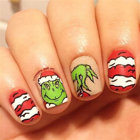 How The Grinch Stole Christmas Nail Art Christmas Nail Designs