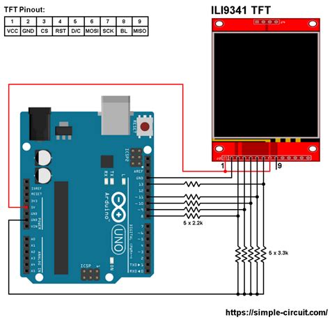 Interfacing Arduino With Ili Color Tft Display Simple Circuit