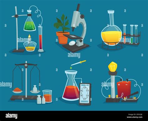 Design Icons Set Of Laboratory Equipment For Science Experiments Vector