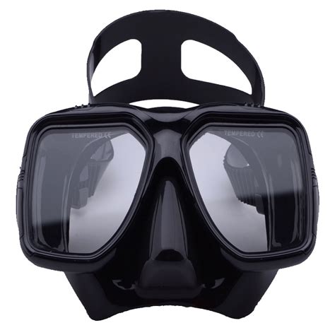 Scuba Diving Mask Black Freediving Goggles Tempered Glasses Antifog
