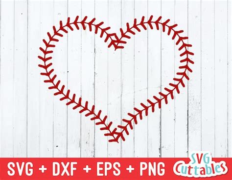 Baseball Stitches Heart Svg Baseball Cut File Svg Dxf Etsy