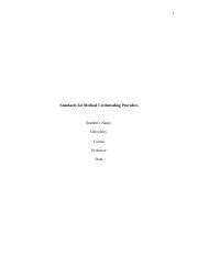 Standards For Medical Credentialing Providers Edited Docx 1 Standards