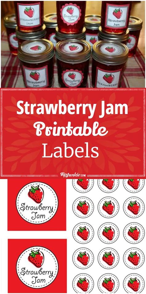 Wipe the jar rims and threads with a clean damp cloth. Strawberry Jam Printable Labels | Jam jar labels ...