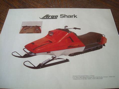 1976 Vintage Argo Shark Snowmobile Dealer Brochure Ebay