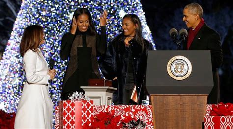Obamas Lights National Christmas Tree For Final Time World News The