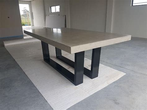 8 Seater 21m Real Concrete Dining Table With Powder Coated Etsy Canada