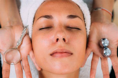 Face Massage With Chinese Meditation Balls Stock Photo Image Of Treatment Head