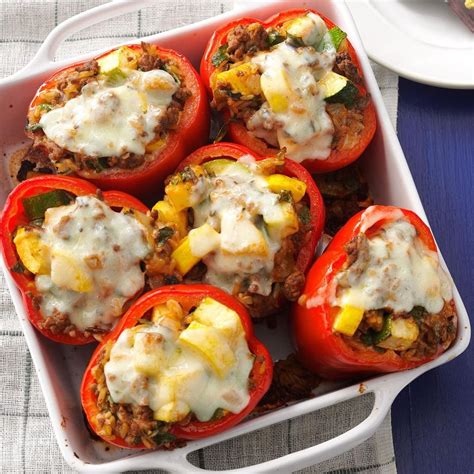 vegetable and beef stuffed red peppers recipe how to make it
