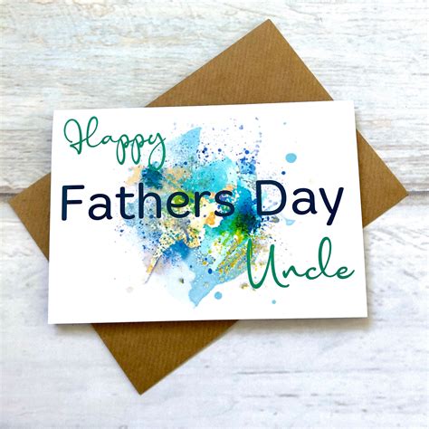 Happy Fathers Day Uncle Greeting Card blank Inside 2021 | Etsy