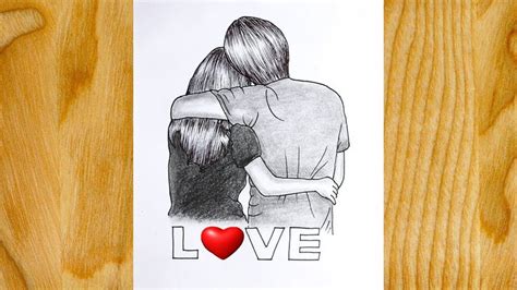 How To Draw Cute Romantic Couple With Love Couple Pencil Drawing Ske Easy Love Drawings
