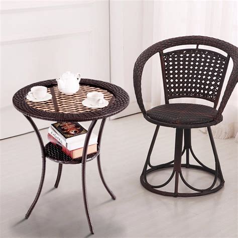 Suitable for any interiors and facilities, light and compact. Round Rattan Wicker Glass Top Steel Frame Coffee Table