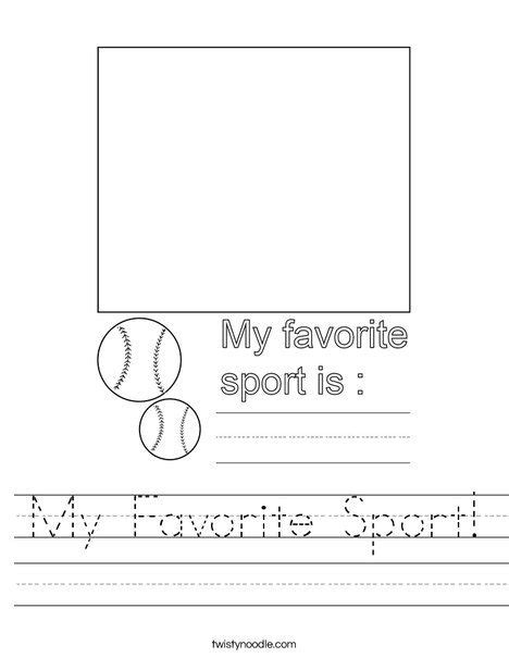 My Favorite Sport Worksheet Twisty Noodle Language Activities