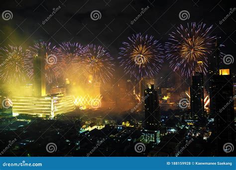 Bangkok 1 January 2020 Beautiful Firework For New Year 2020