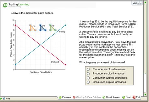 Definition, diagrams and explanation of consumer surplus (price less than what willing to pay), and producer surplus difference between price and what how elasticity of demand affects consumer surplus. Solved: Map A Ca Learning Macmillan Learning Below Is The ...