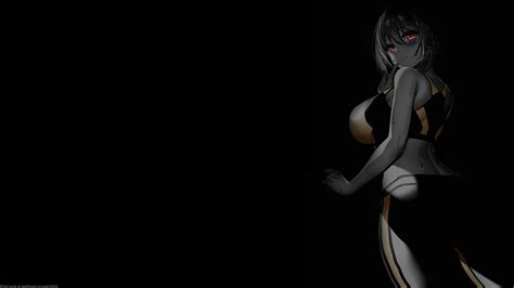 デスクトップ壁紙 アニメの女の子 選択着色 黒い背景 単純な背景 モノクロ 3840x2160 Aviate