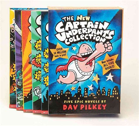Buy Captain Underpants New Collection Five Epic Novels By Dav Pilkey With Free Delivery