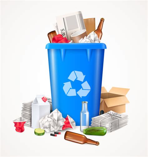 Trash Bin Vector Full Of Waste Free Download