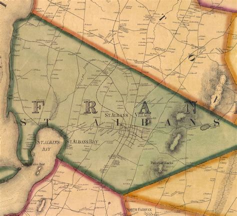 Franklin And Grand Isle County Vermont 1857 Old Wall Map Etsy
