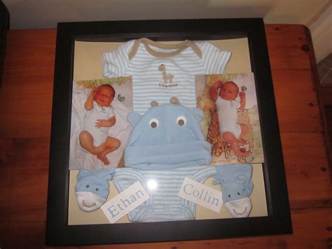 shadow box with baby outfit and pictures of my babies wearing it | Shadow box, Baby wearing, My ...