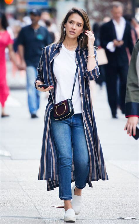 Striped Stunner From Jessica Albas Street Style E News