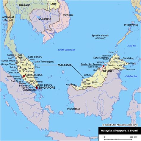 There is growing tension between. Political Map of Malaysia and Brunei | Singapore travel ...