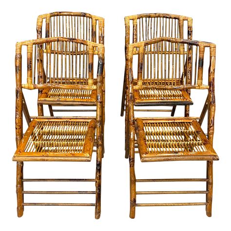 Stunning Set Of 4 Vintage Tortoise Bamboo Folding Chairs 3405?aspect=fit&height=1600&width=1600
