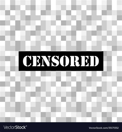 Pixel Censored Sign Black Censor Bar Concept Icon Vector Image