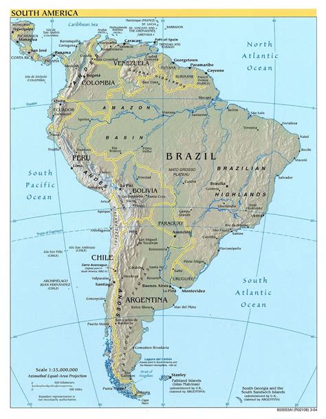 Mapa F Sico De Am Rica Del Sur Tama O Completo Gifex
