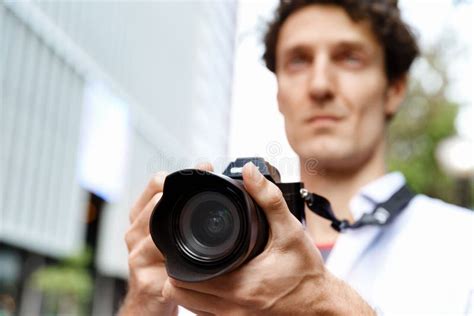 Male Photographer Taking Picture Stock Image Image Of Light